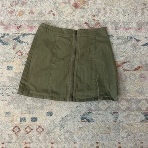 Green zip up skirt size small